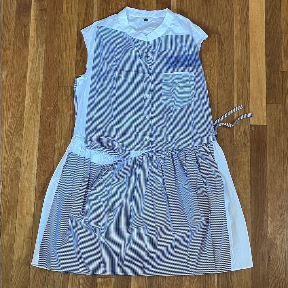 Shirt dress The Kit cotton blue white Large EUC